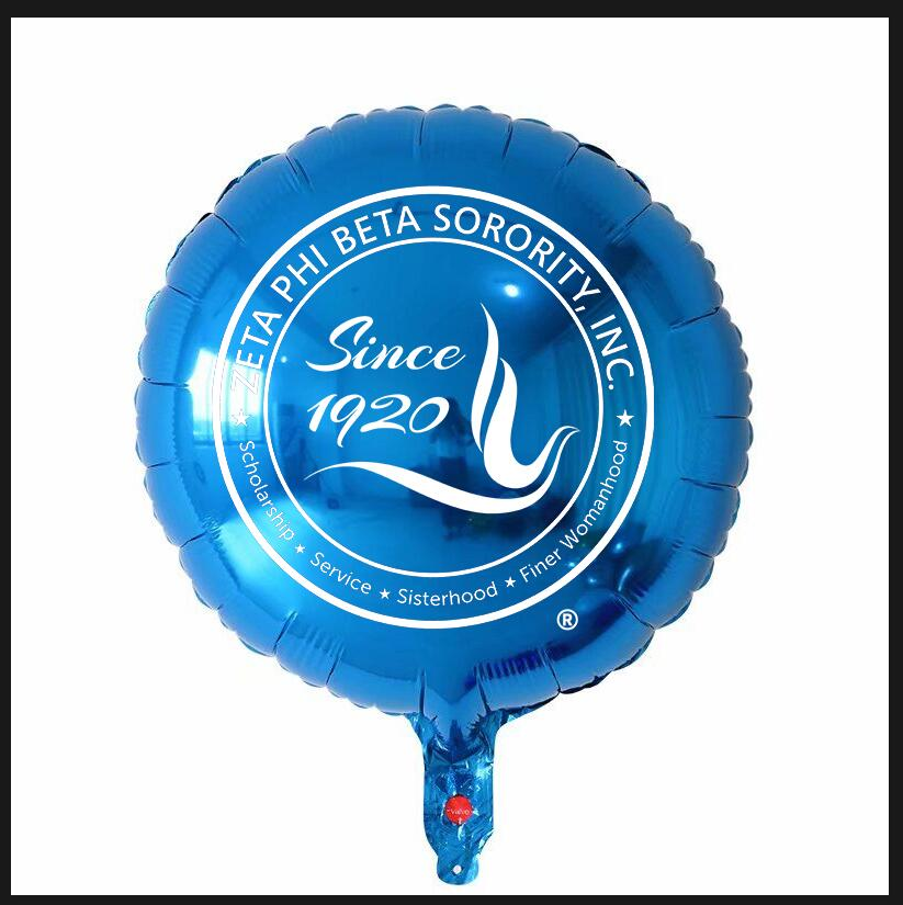 Ten (10) Zeta Phi Beta Mylar/Foil Balloons