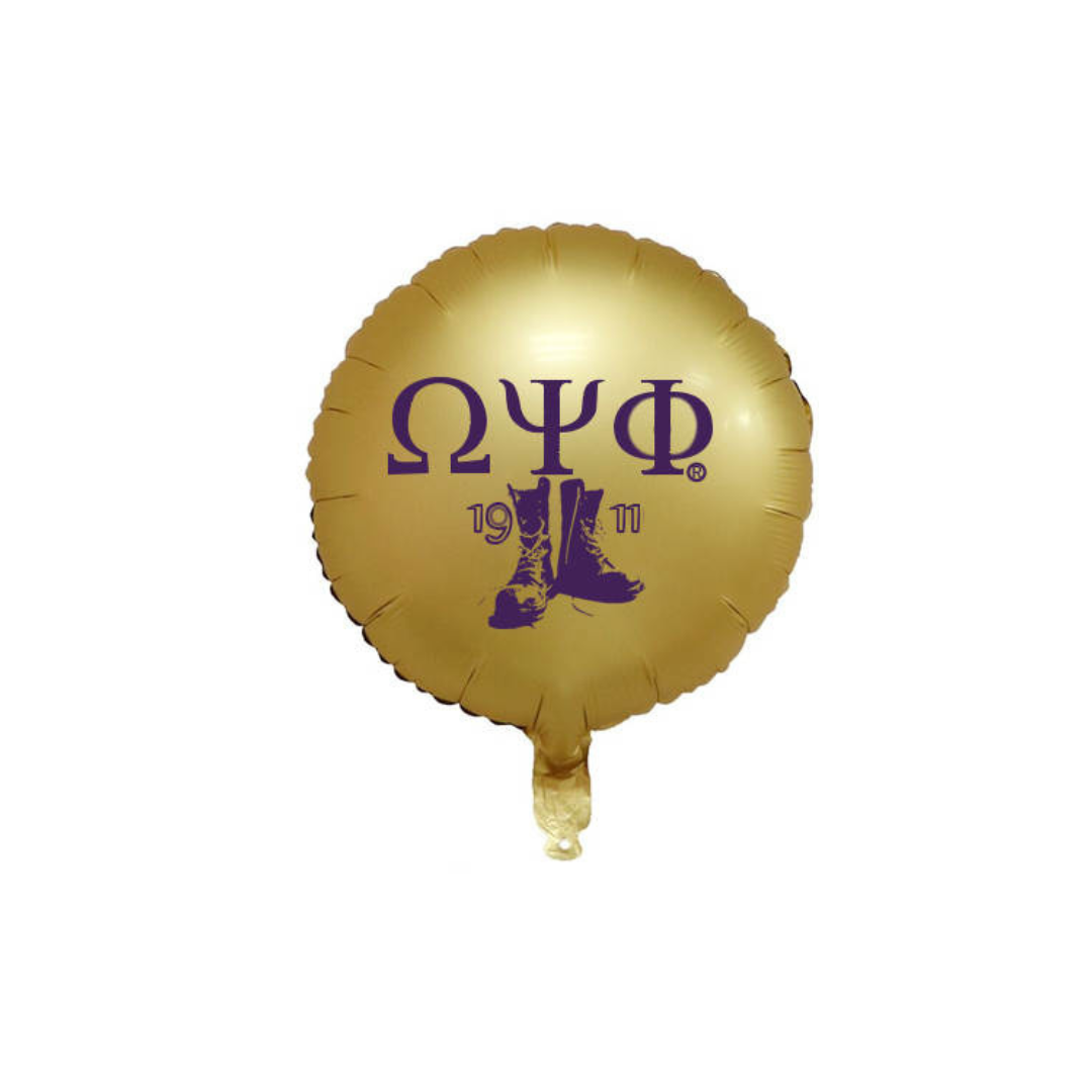 Ten (10) Omega Psi Phi, 18-inch Round Mylar/Foil Party Balloons