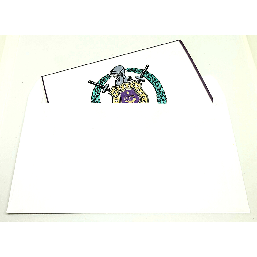 Omega Psi Phi Note Cards with envelopes (10 counts)
