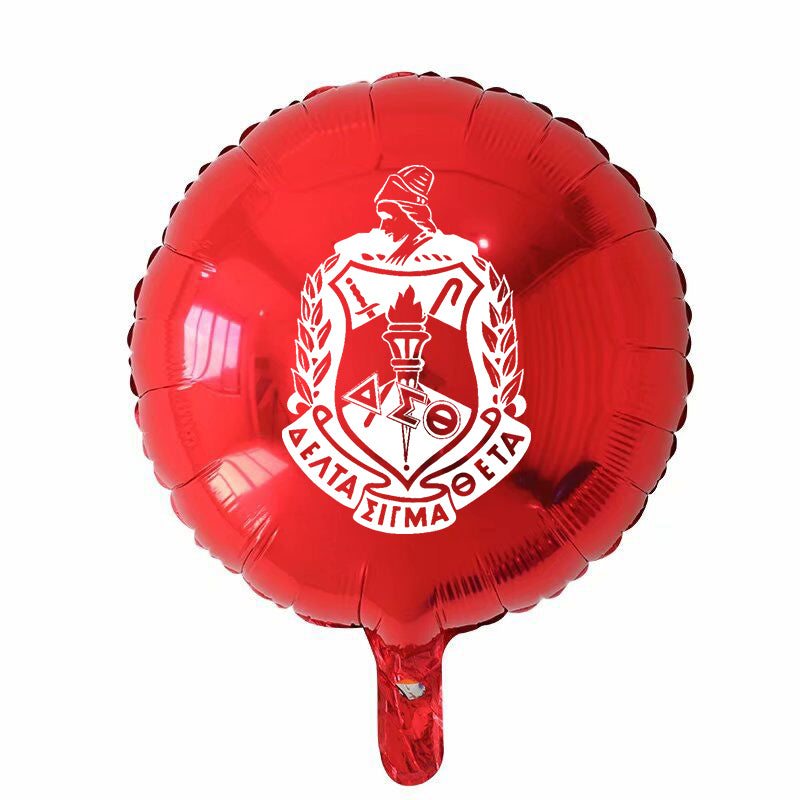 Ten (10) Delta Sigma Theta 18-inch Round Mylar/Foil Balloons